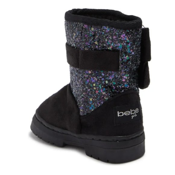 bebe Girls Glitter Winter Boots | Size 5 Toddler | Bow | Warm & Cozy | NIB - Picture 3 of 5